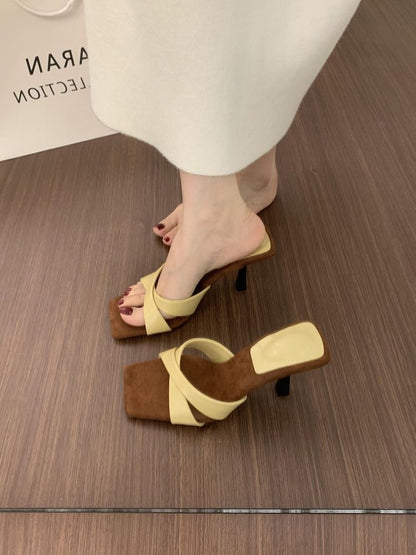 OrthoCare | Color Block Open Toe Heeled Sandals