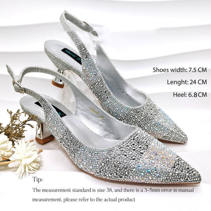 Faloura | Women’s Orthopedic Rhinestone Slingback Kitten Heels