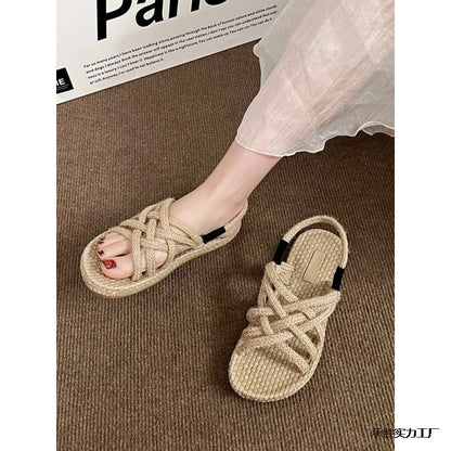 OrthoCare Handmade Braided Strappy Flat Sandals