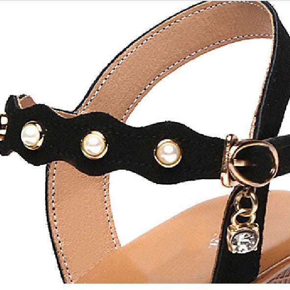 Xamira | Women’s Orthopedic Scalloped Wedge Ankle Strap Sandals
