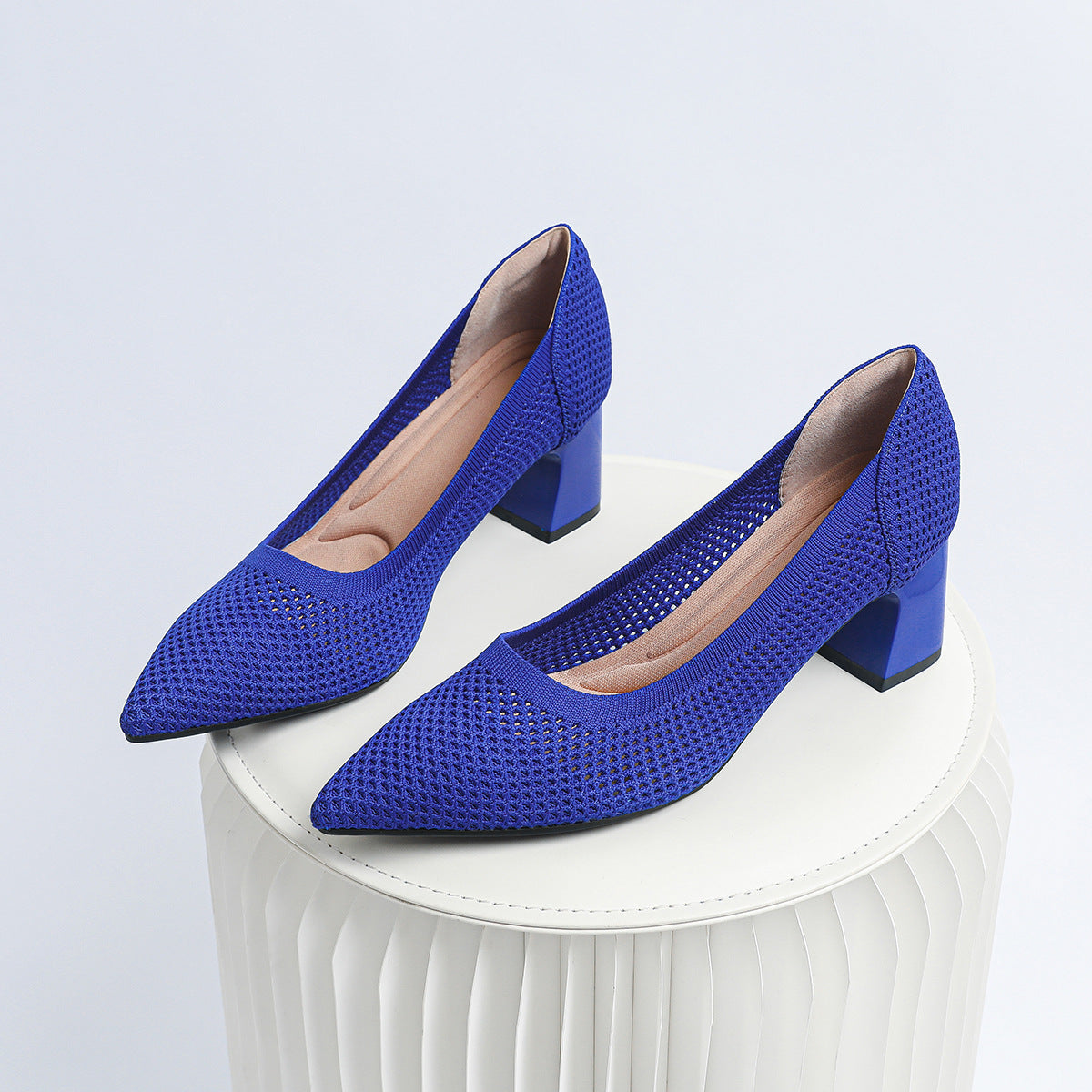 Quincy | Women’s Orthopedic Woven Pointed Toe Block Heel Pumps