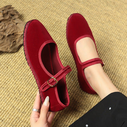 Mazelle | Women’s Orthopedic Velvet Mary Jane Flats