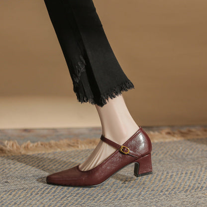 Elowen | Women’s Orthopedic Mary Jane Block Heel Pumps