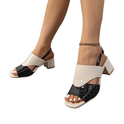 Ivelle | Women’s Orthopedic Colorblock Slingback Block Heel Sandals