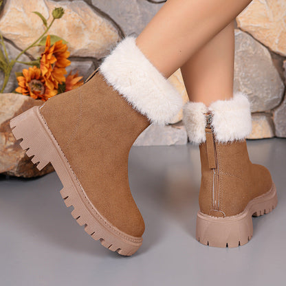 Marian | Faux-Fur Trim Orthopedic Winter Ankle Boots