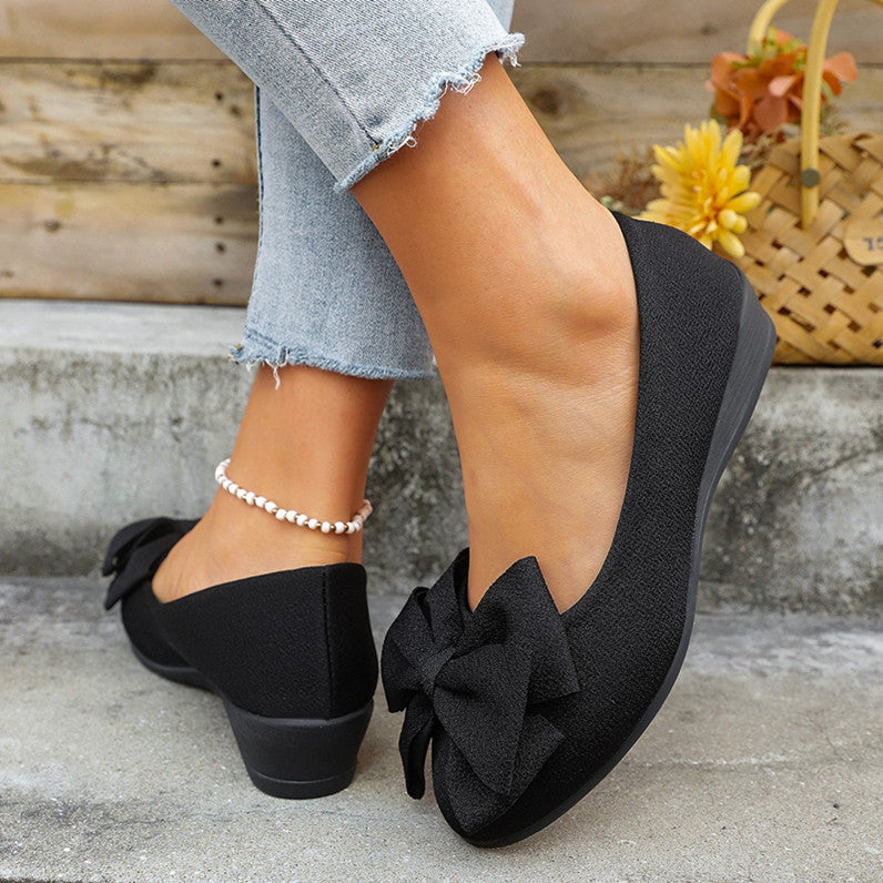 OrthoCare New Flat Shoes With Bow - Casual Elegance