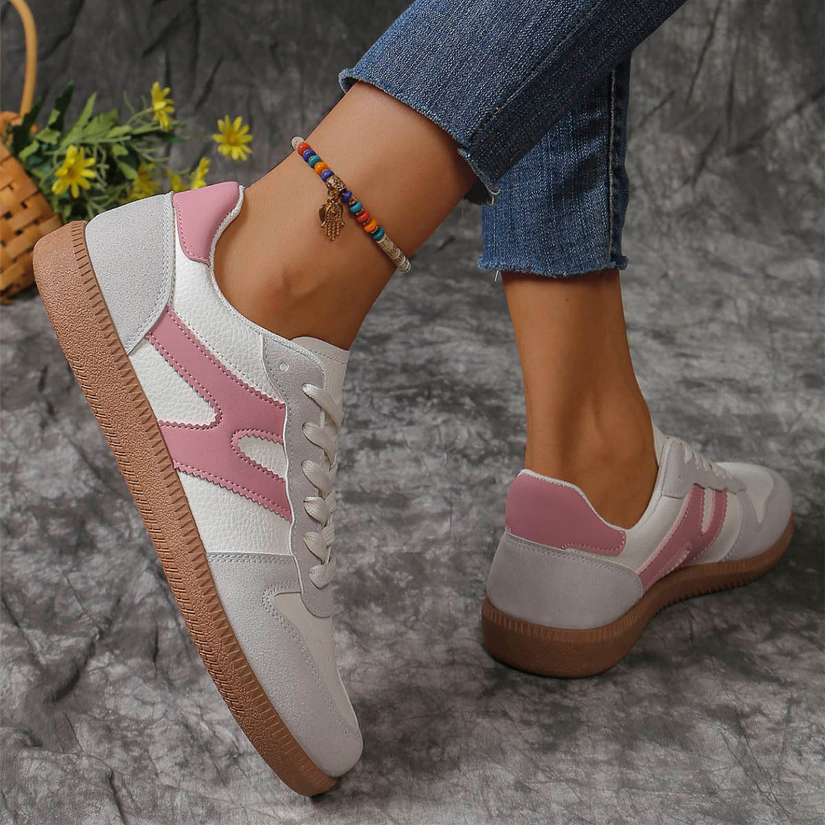 OrthoCare Unique Colorblock Flat Shoes  -