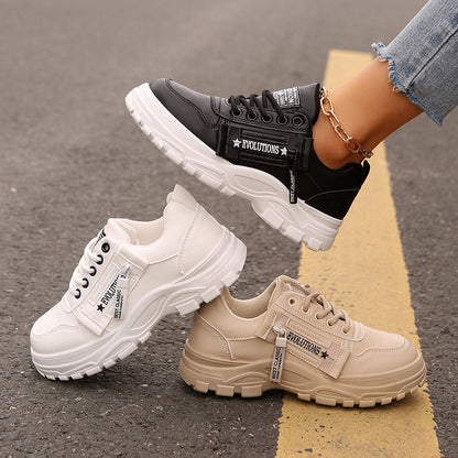 Sara | Orthopedic Lace-up Sneakers With Side-Zipper Design