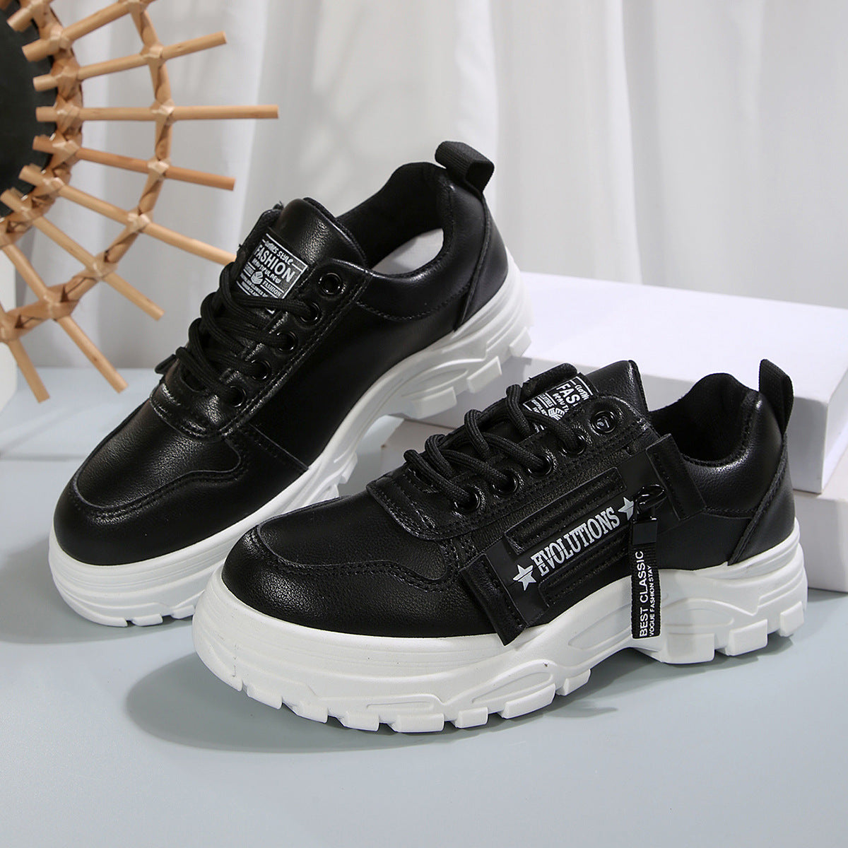 Sara | Orthopedic Lace-up Sneakers With Side-Zipper Design