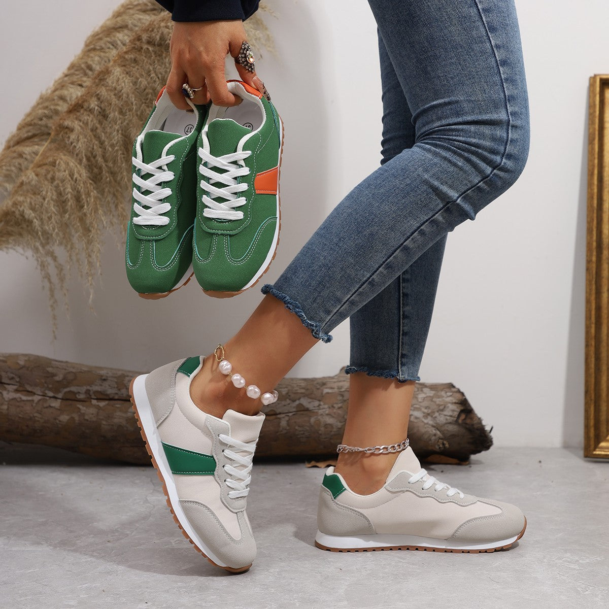 OrthoCare Women's Lace-Up Thick Sole Sneakers