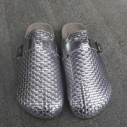 OrthoCare Leather Mules With A Single Buckle And Cork Sole