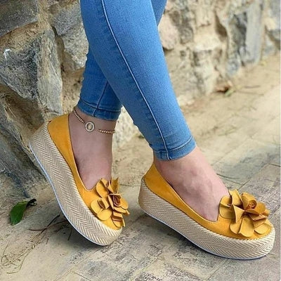 OrthoCare Women’s Bow Platform Espadrille Flats – Lightweight Comfort Slip-On