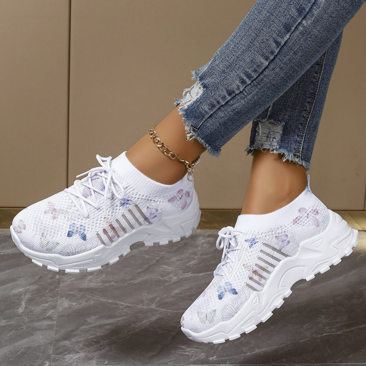 Harlowe | Women’s Orthopedic Floral Chunky Walking Sneakers