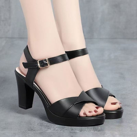 OrthoCare | Chunky Platform Ankle Strap Sandal Heels