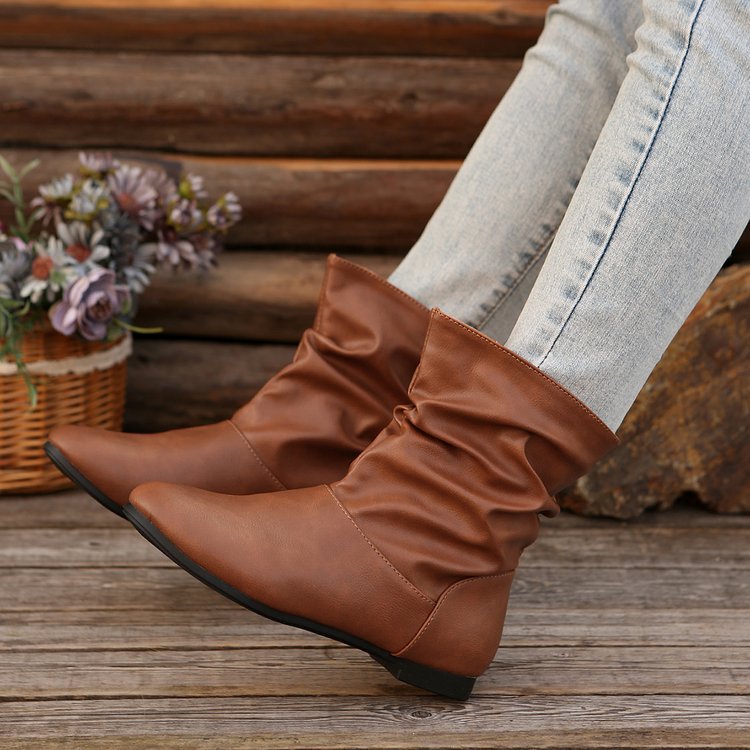 OrthoCare Flat Boots - Slip-On Western Comfort