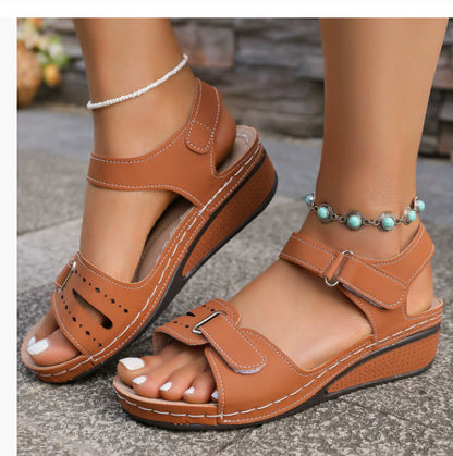OrthoCare Wedge Sandals - Velcro Platform Comfort