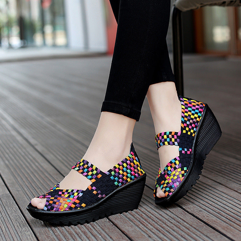 OrthoCare Breathable Printed Wedge Slip-On Flats