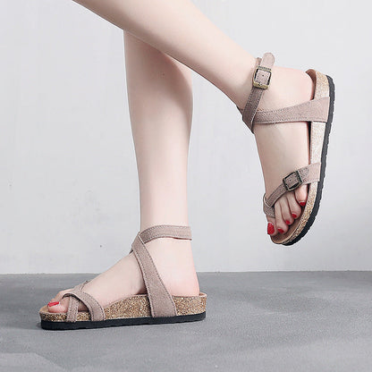 OrthoCare Criss-Cross Ankle Strap Flat Sandals