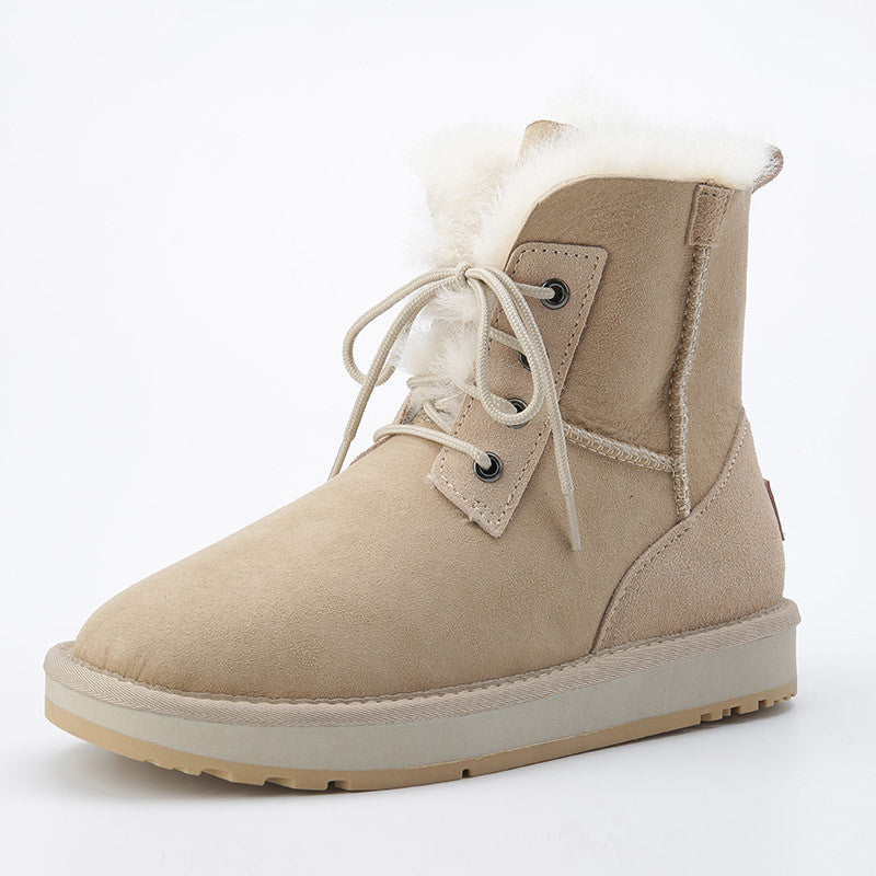 Alina | Orthopedic Fur-Lined Suede Lace-Up Winter Boots