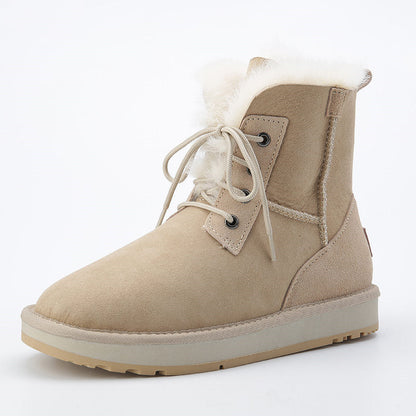 Alina | Orthopedic Fur-Lined Suede Lace-Up Winter Boots