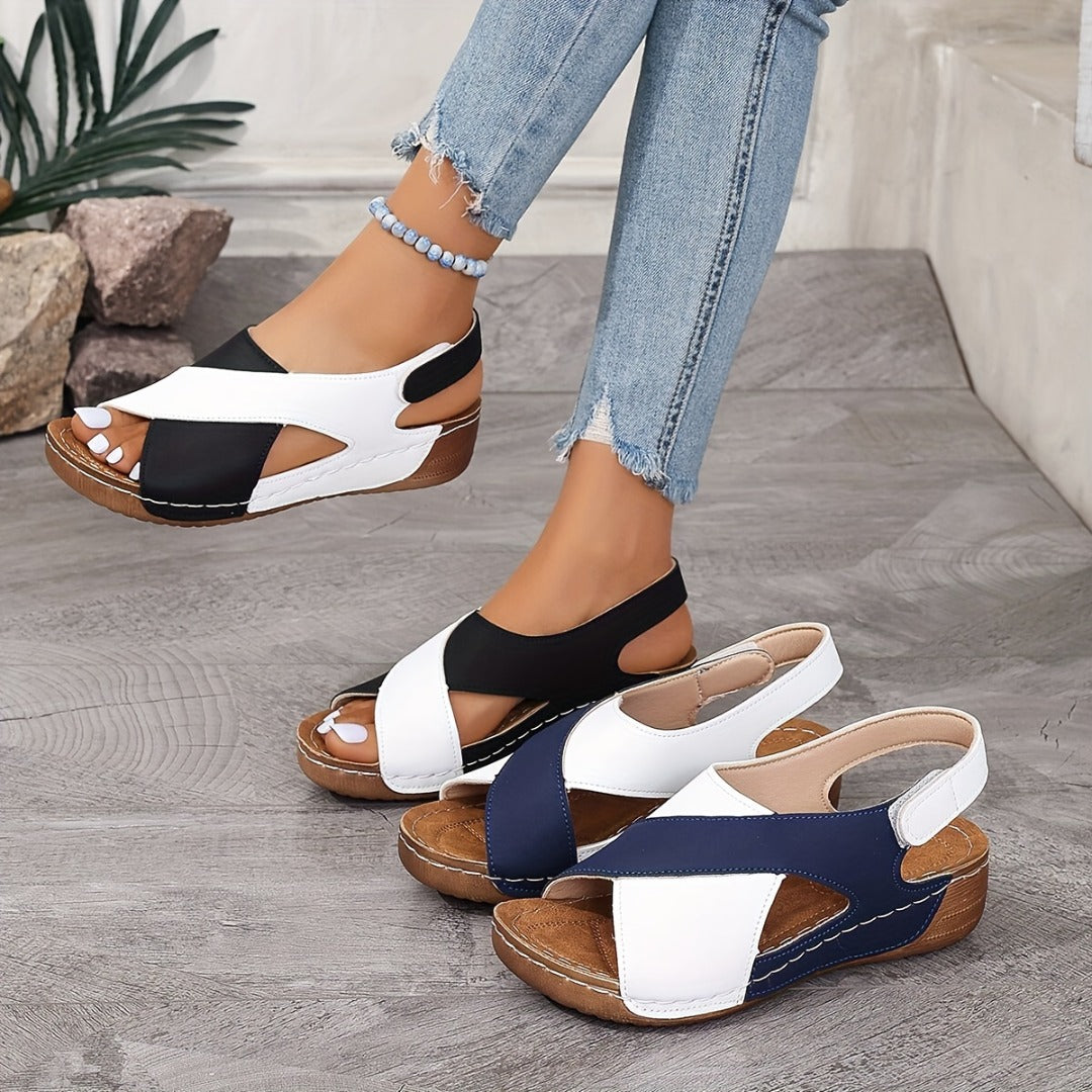 Francesca | Orthopedic Women’s Color Block Open-Toe Slingback Sandals