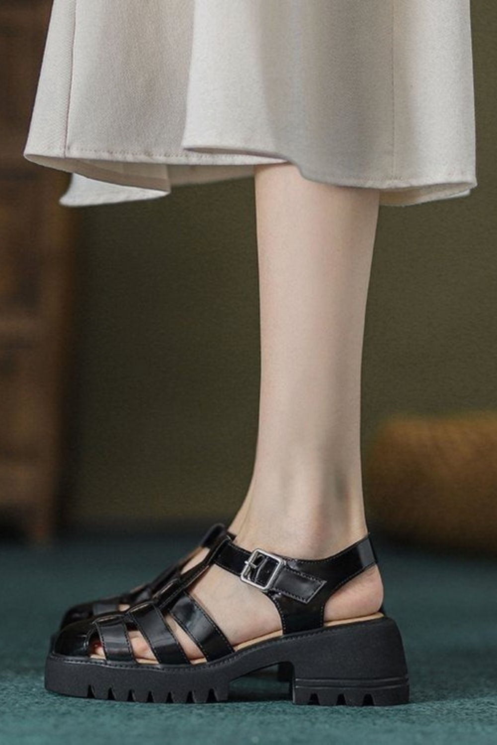 OrthoCare Platform Sandals - Closed Toe Comfort
