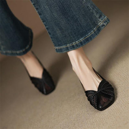 OrthoCare Pointed Toe Woven Slingback Flat Sandals