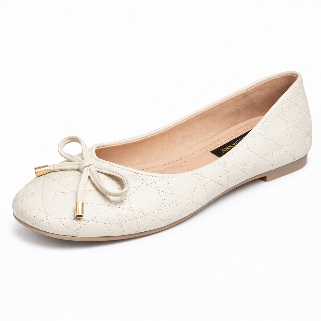 Orthopedic Quilted Ballet Flats – Soft Comfort Slip-On Everyday Dress Shoes