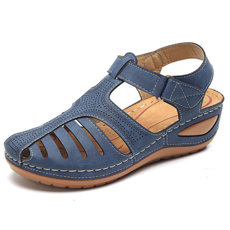 OrthoCare Plus Size Retro Wedge Sandals - Comfort And Style