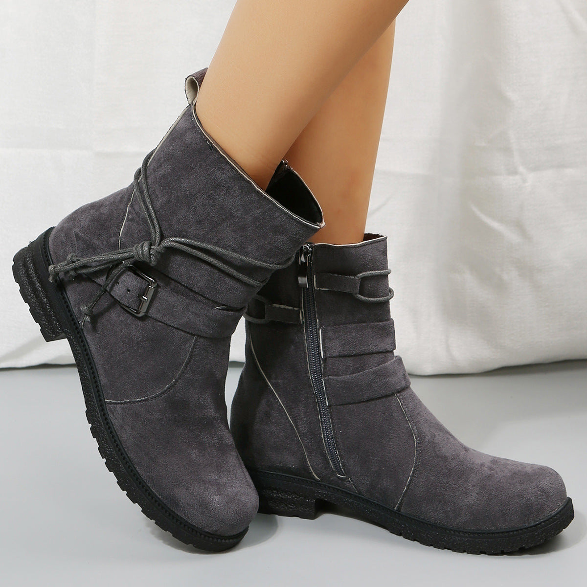 OrthoCare Short Boots - Side Zipper, Low Heel