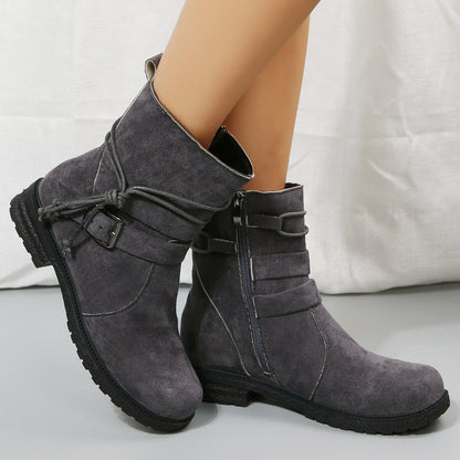 OrthoCare Short Boots - Side Zipper, Low Heel