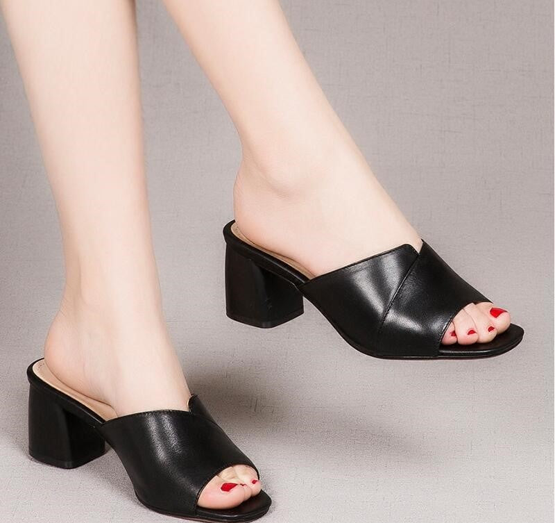 Ulissea | Women’s Orthopedic Open Toe Block Heel Mule Sandals