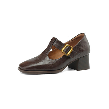 OrthoCare Mary Jane Pumps - Retro Square Toe Comfort