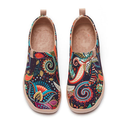 OrthoCare Women’s Boho Printed Slip-On Flats – Lightweight Comfort Casual Shoes