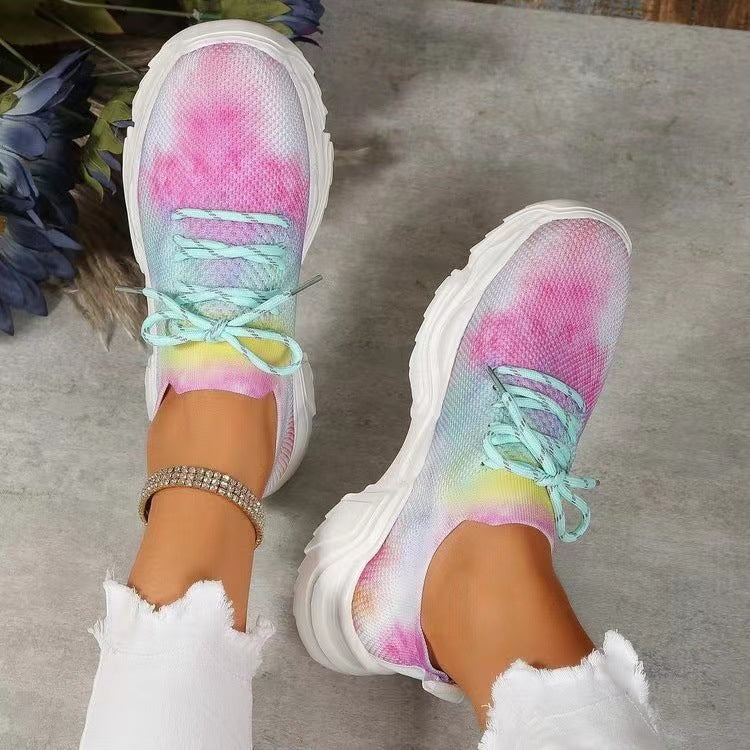 OrthoCare Women’s Tie-Dye Knit Sneakers – Lightweight Breathable Comfort Shoes