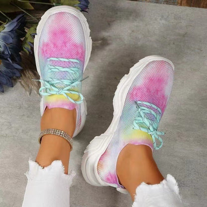 OrthoCare Women’s Tie-Dye Knit Sneakers – Lightweight Breathable Comfort Shoes