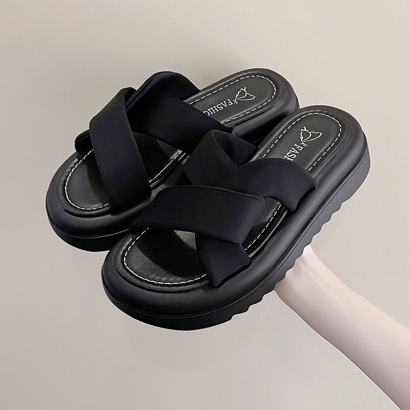 Ilithya | Women’s Orthopedic Cross Strap Platform Slides