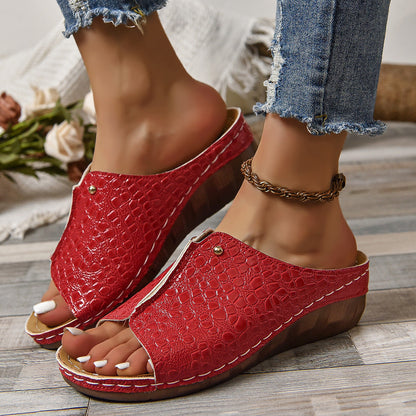 OrthoCare Crocodile Heeled Sandals For A Stylish And Unique Summer
