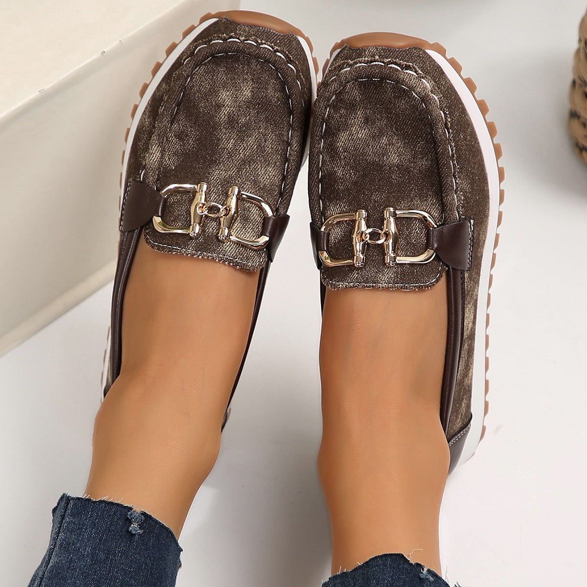 OrthoCare Denim Comfort Loafers – Lightweight Slip-On Casual Walking Shoes