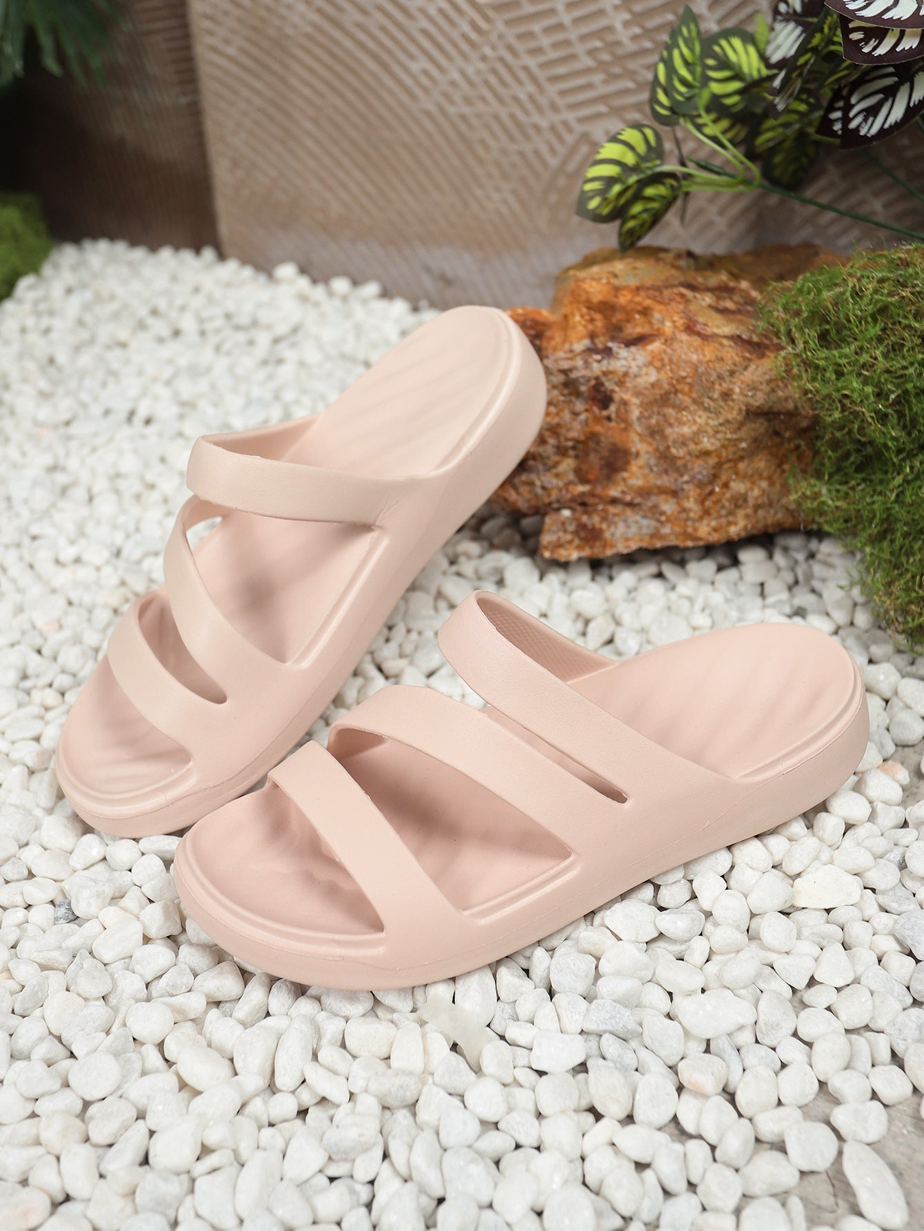 OrthoCare | Soft Cushioned Cross Strap Slide Sandals