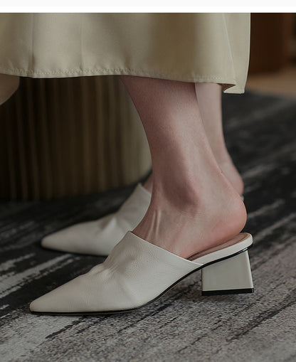 Bhavya | Women’s Orthopedic Pointed Toe Low Heel Mule Pumps