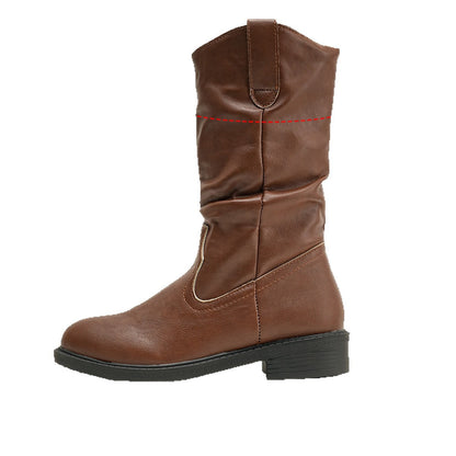 OrthoCare Pleated Leather Boots - Midcalf Comfort