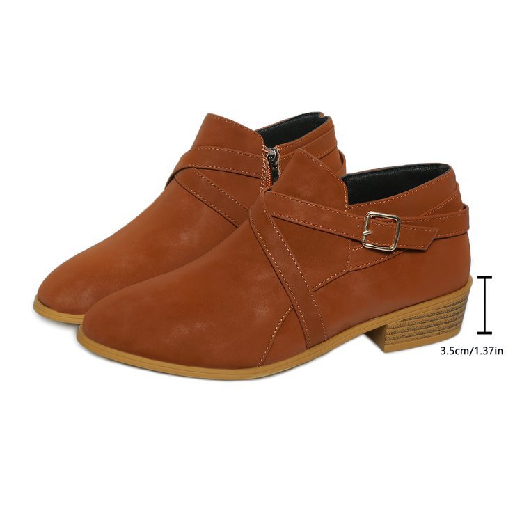 OrthoCare Leather Boots - Side Zipper & Cross Straps