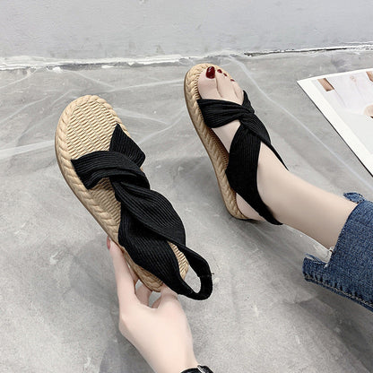 Basma | Women’s Orthopedic Knotted Cross Strap Espadrille Sandals