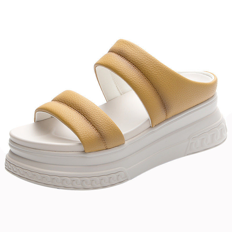 OrthoCare Double Strap Platform Comfort Slide Sandals