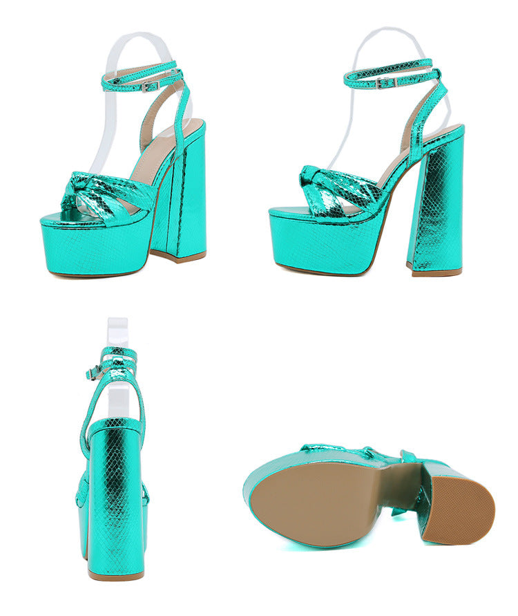 Verena | Women’s Orthopedic Metallic Platform Block Heel Sandals