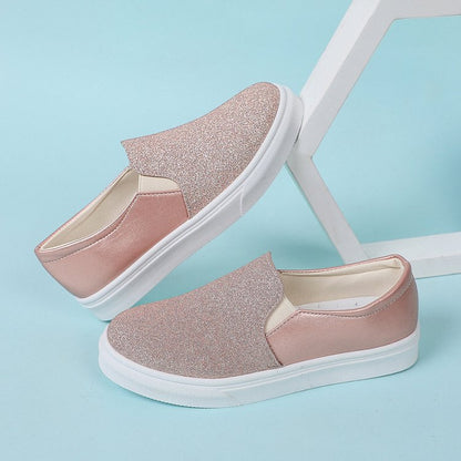 OrthoCare Round-Toe Flat Shoes With Sequins - Unique Elegance