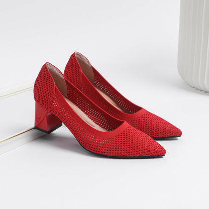 Quincy | Women’s Orthopedic Woven Pointed Toe Block Heel Pumps
