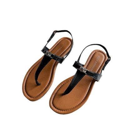 Tivielle | Women’s Orthopedic Rhinestone Toe Ring Flat Sandals