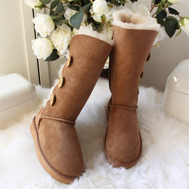 Marlena | Orthopedic Buttoned Foldable Fur Winter Boots